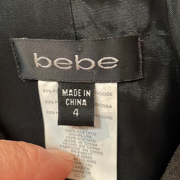 Ladies BEBE Dark Gray w/Purple Pinstripe Blazer | Size 4 | Excellent Condition - Picture 3 of 11